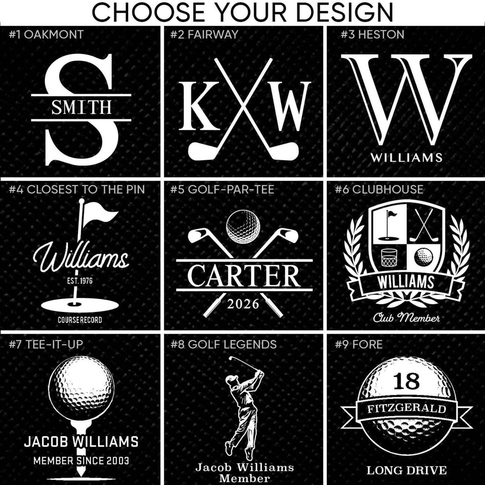 Golf Personalized Swatches