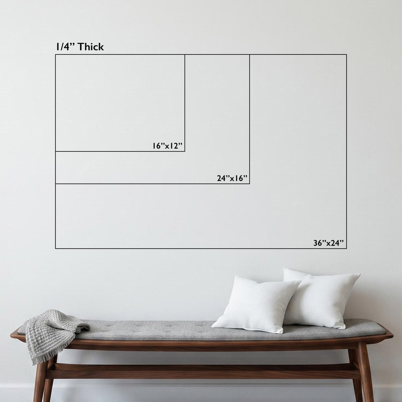 Acrylic wall art print horizontal size options