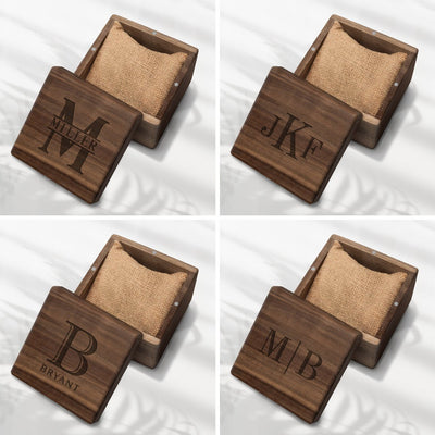 Alton Personalized Wooden Single Watch Box - Walnut