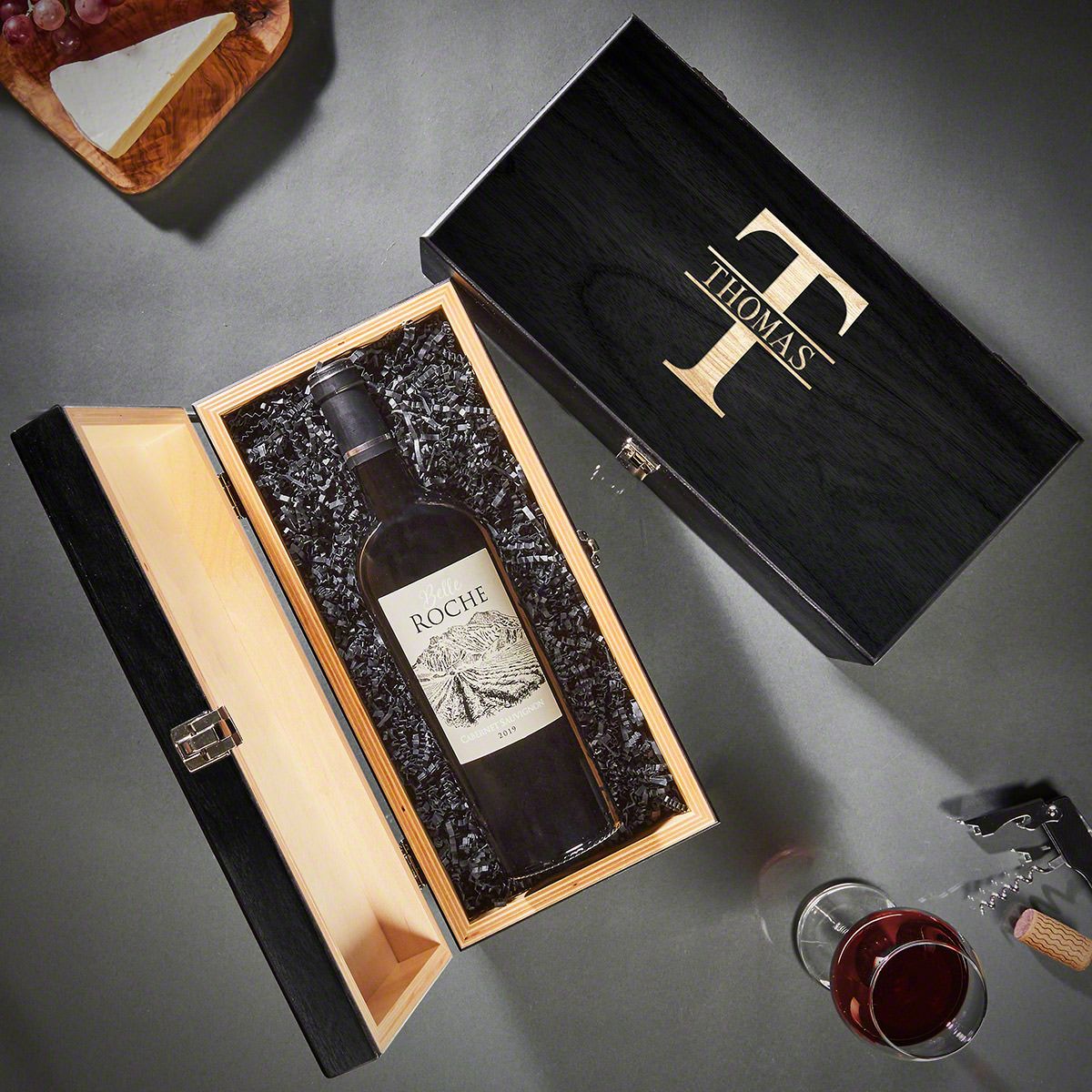 Baltic Birch Personalized Wood Box for Liquor Bottle