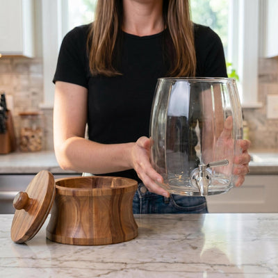Bellmere Wood & Glass Drink Dispenser
