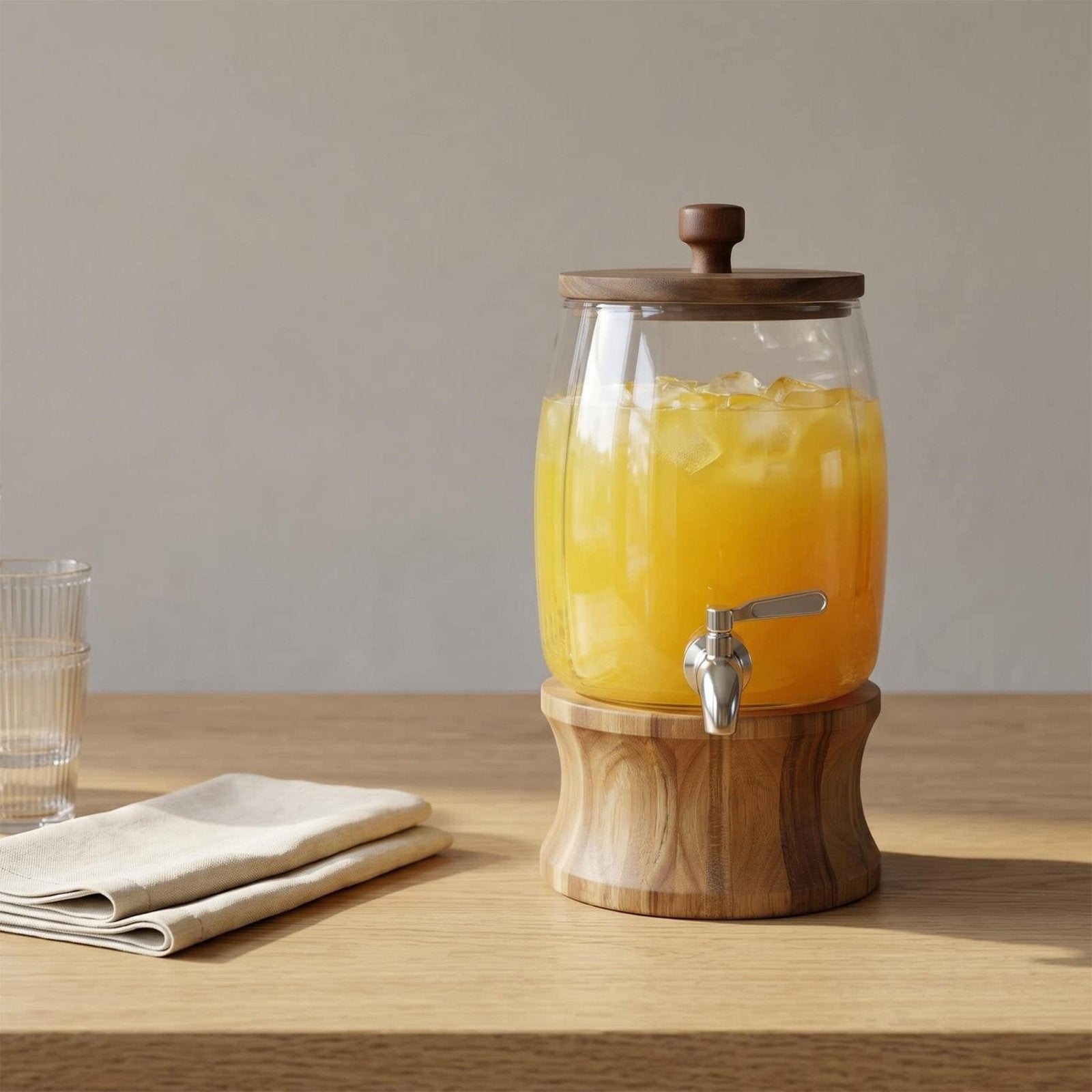 Bellmere Wood & Glass Drink Dispenser