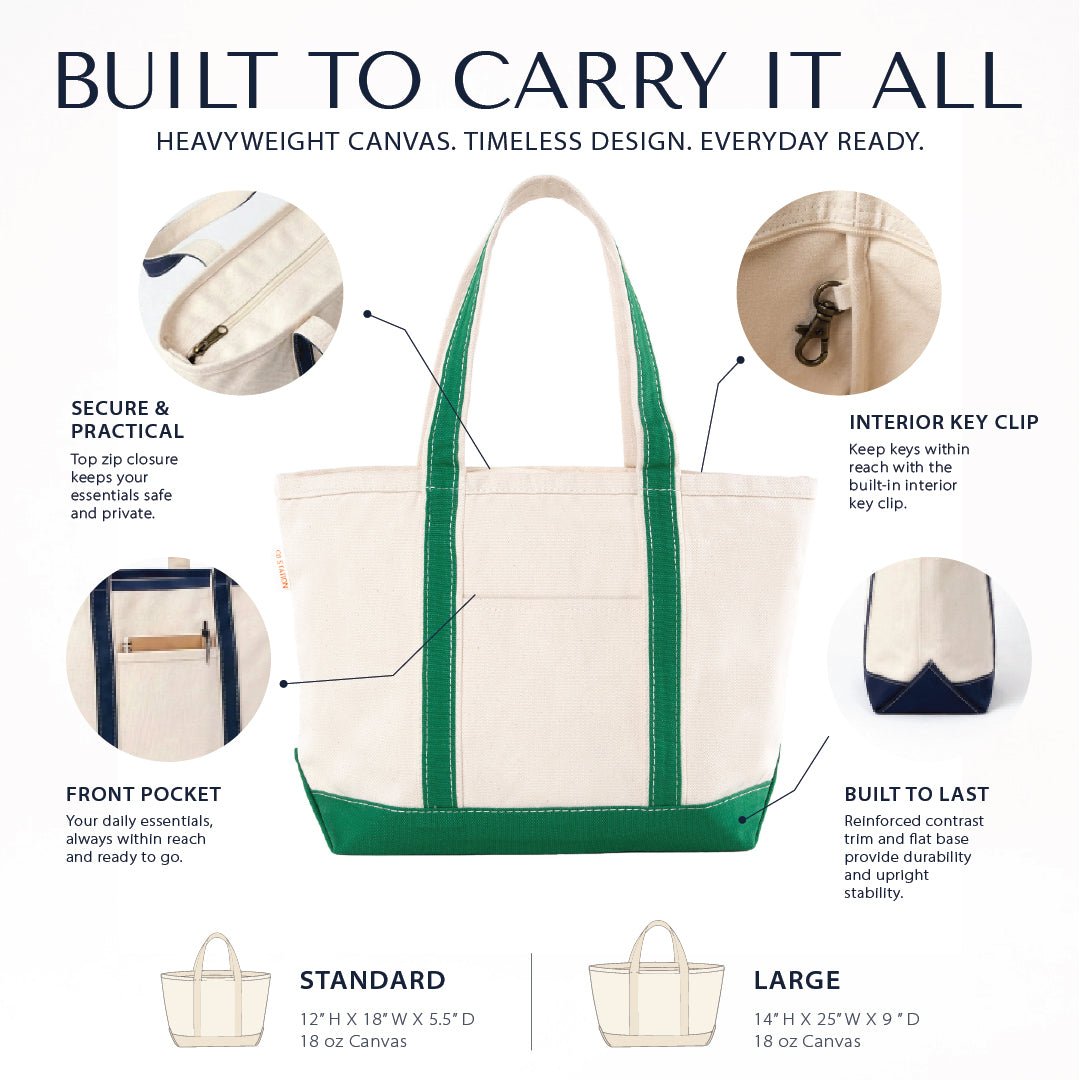 Bexford Open Zip - Top Canvas Tote Bag