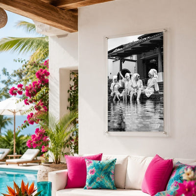 Breakfast at Brittany's Black & White Acrylic Wall Art Print - Vertical