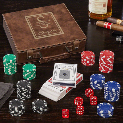 Brown Custom Poker Set