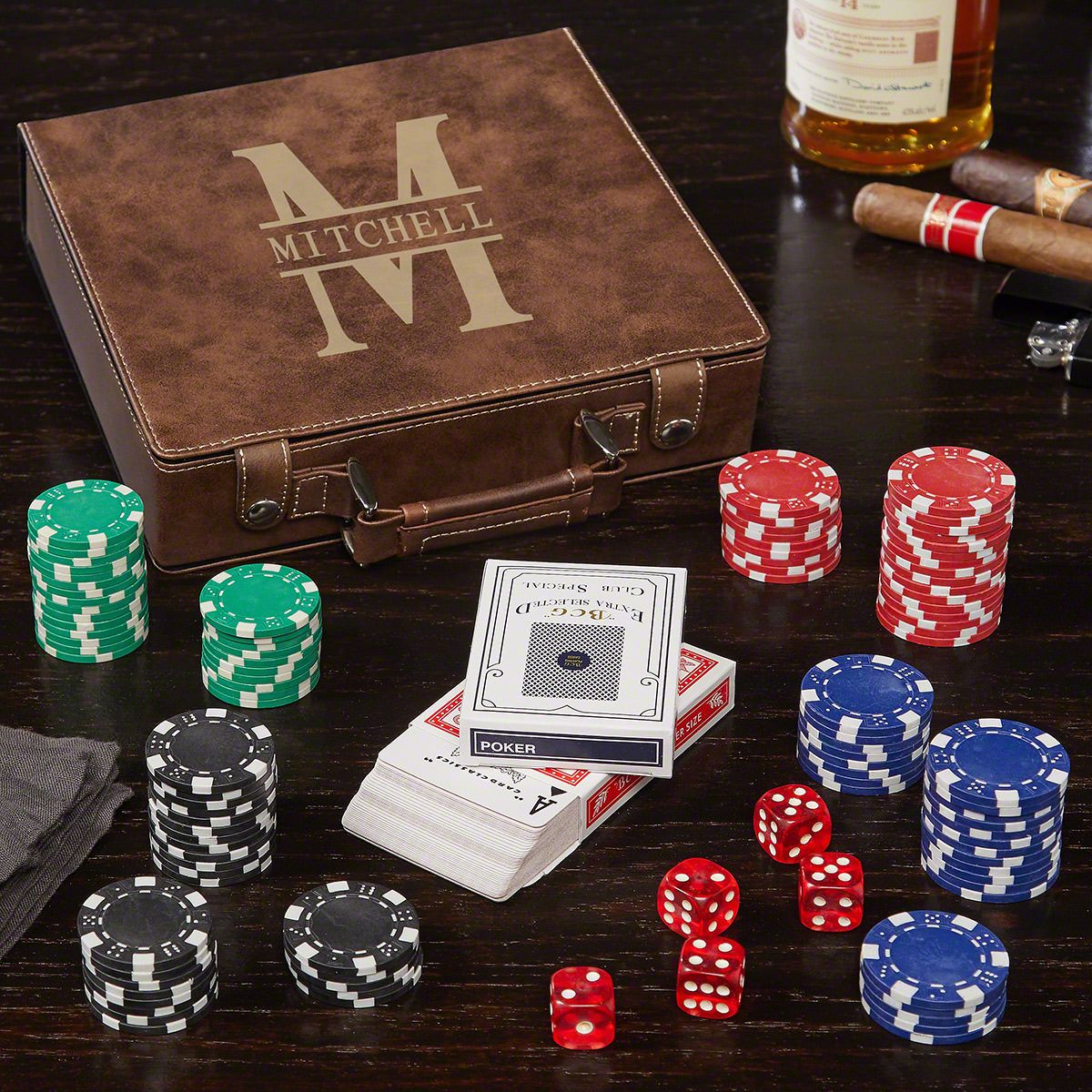 Brown Custom Poker Set
