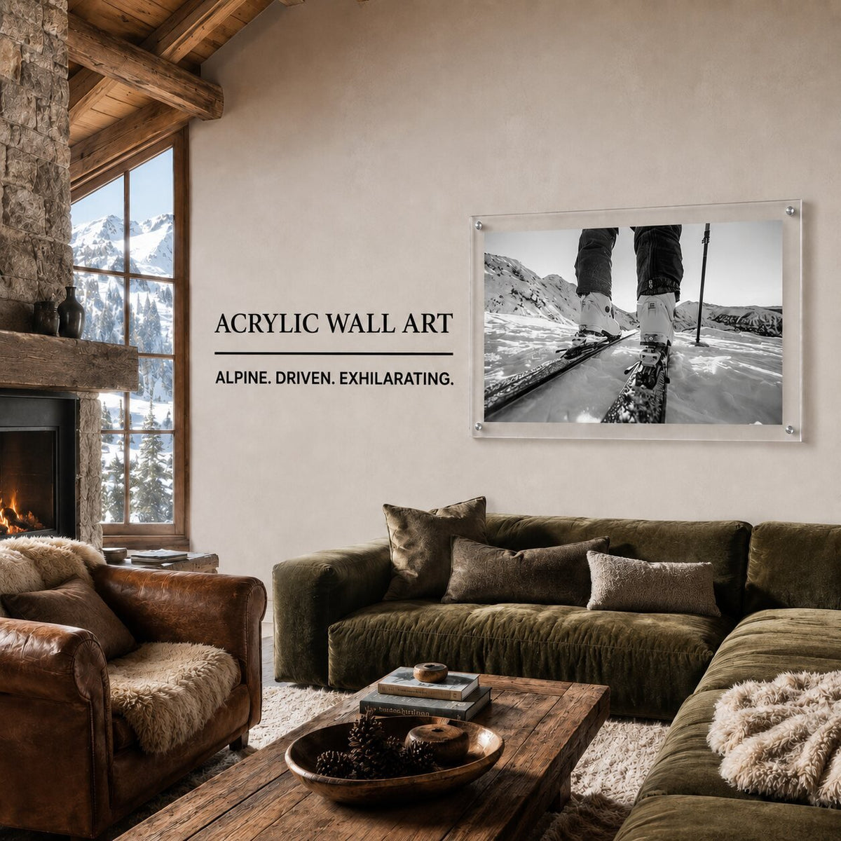 Chasing the Rush Black & White Acrylic Wall Art Print