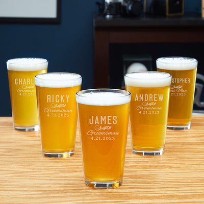 Classic Groomsman Custom Beer and Cigar Groomsmen Gifts Set of 5