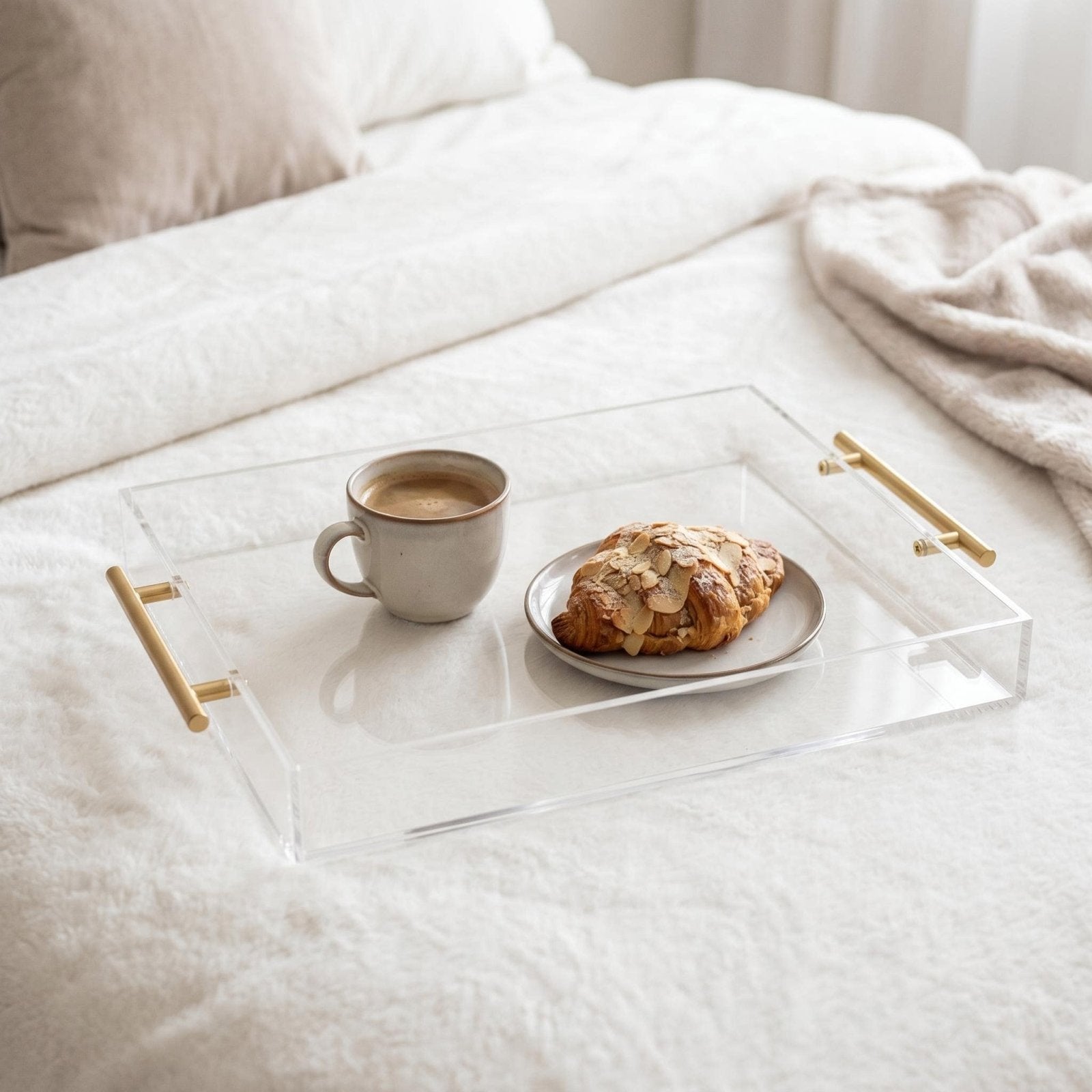 Custom Acrylic Serving Tray w/ Gold Handles
