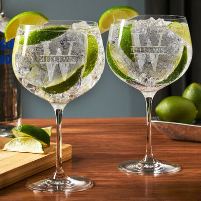 Custom Balloon Gin Glasses Set Of Two
