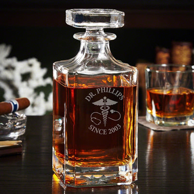 Custom Carson Decanter Box Set Gifts for Doctors