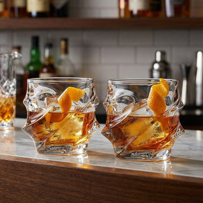 Custom Whiskey Box Set with Sculpted Glasses