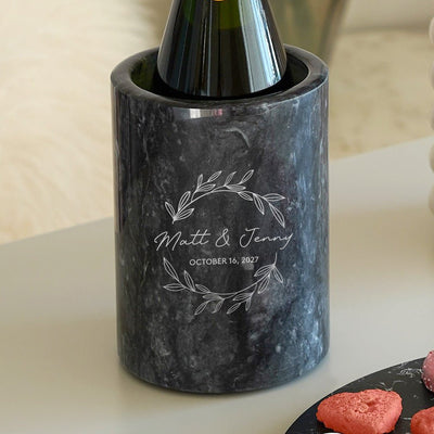Customized Black Marble Wine Chiller