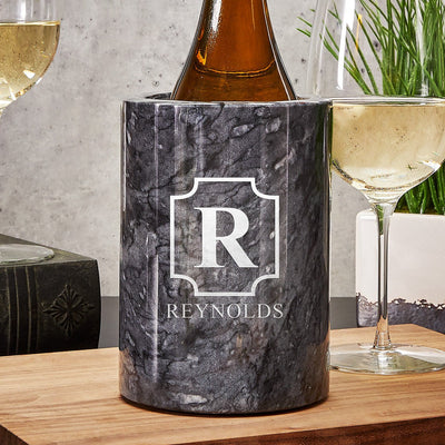 Customized Black Marble Wine Chiller