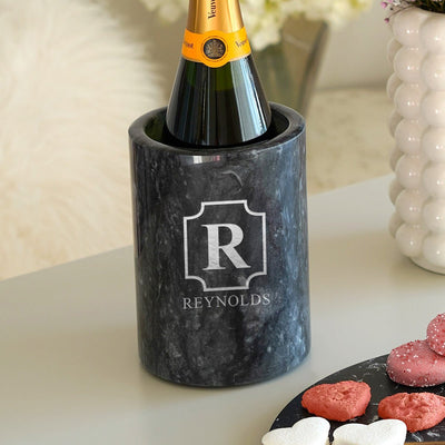 Customized Black Marble Wine Chiller