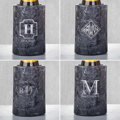 Customized Black Marble Wine Chiller