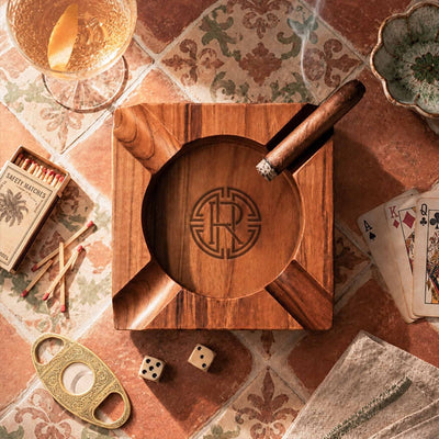 Eastwick Custom Cigar Ashtray - Teak Wood