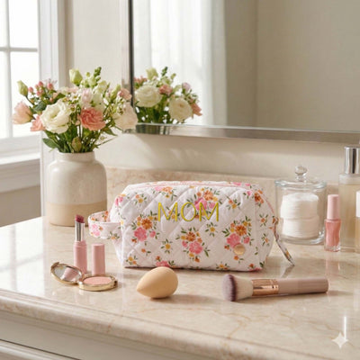 Elarin Quilted Travel Pouch & Small Makeup Bag