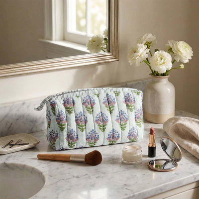Elarin Quilted Travel Pouch & Small Makeup Bag