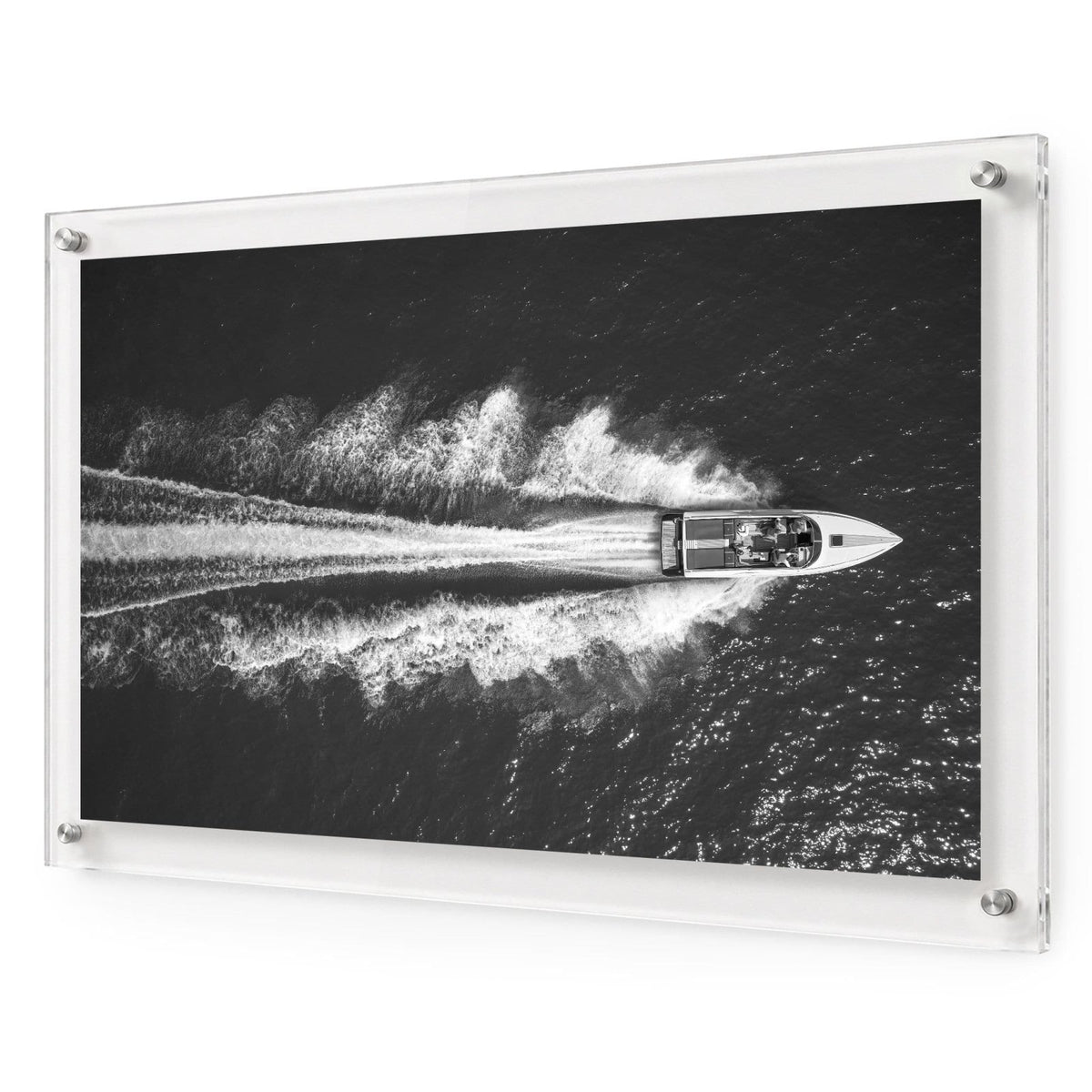 Exit By Sea Black & White Acrylic Wall Art Print - Horizontal