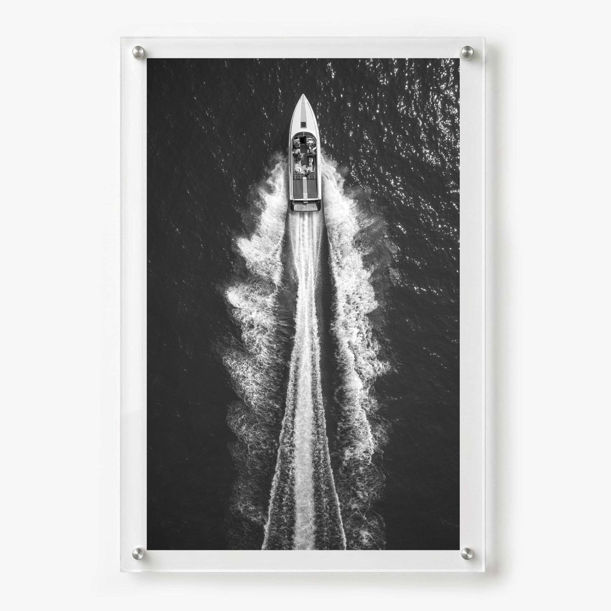 Exit By Sea Black & White Acrylic Wall Art Print - Vertical