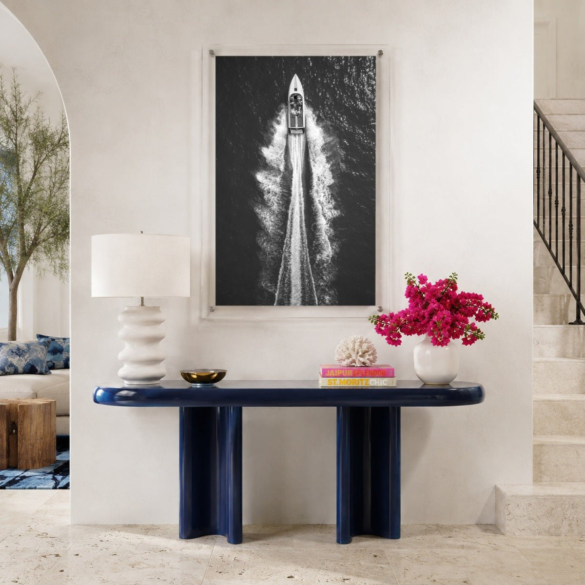 Exit By Sea Black & White Acrylic Wall Art Print - Vertical
