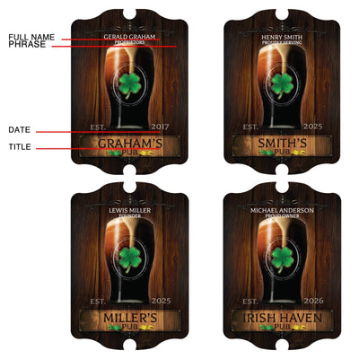 Failte Irish Pub Personalized Wooden Sign