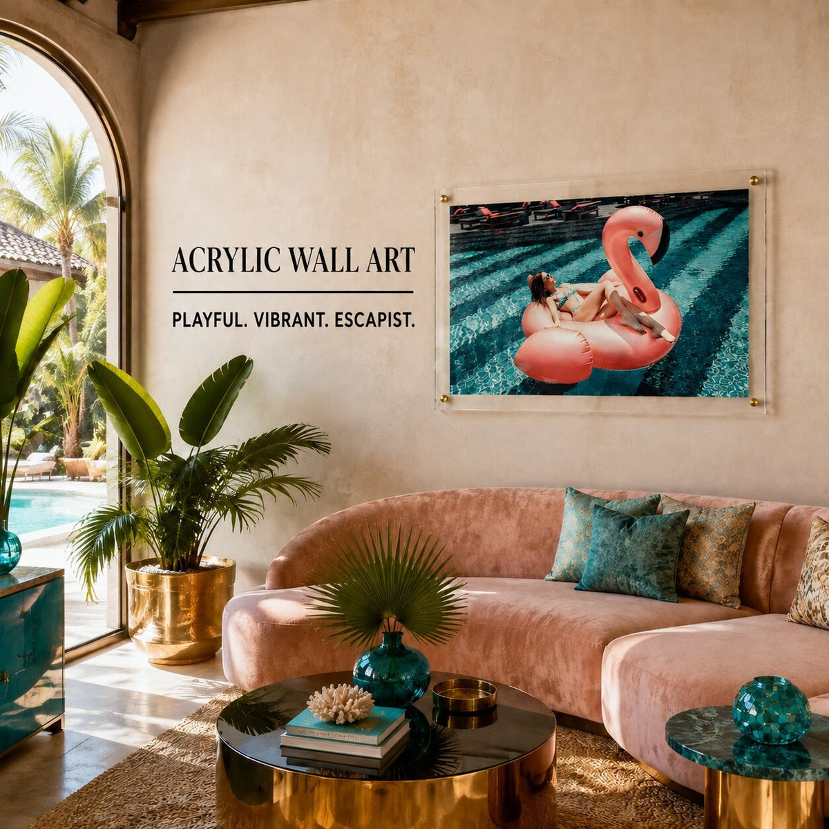 Flamingo Fling Acrylic Wall Art Print