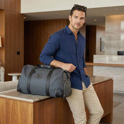 Harrison Travel Duffel Bag w Shoe Compartment 22" - Charcoal Grey