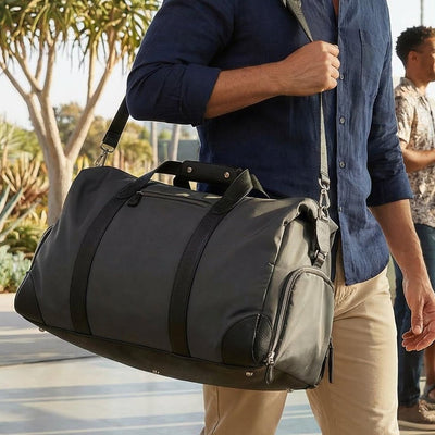 Harrison Travel Duffel Bag w Shoe Compartment 22" - Charcoal Grey