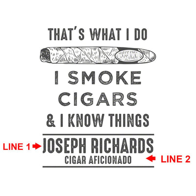 I Smoke Cigars and I Know Things Custom Cigar Band Holder Shadow Box