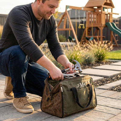 Kensley Heavy Duty Waxed Canvas Tool Bag 13 in