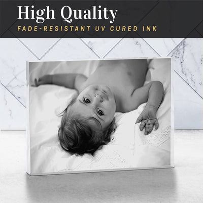 Personalized Baby Acrylic Photo Block – Custom Picture Print, 1 - Inch Thick