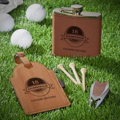 Personalized Golf Gifts Set with Flask