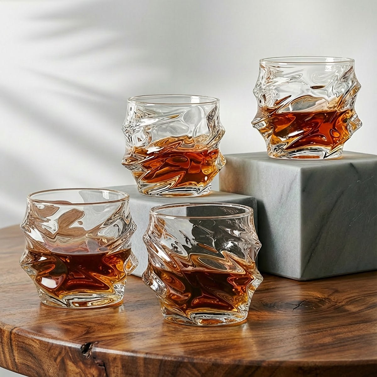 Personalized Luxury Boxed Decanter Set With Sculpted Glasses & Whiskey Stones