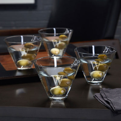 Personalized Stemless Martini Glasses Set of 4