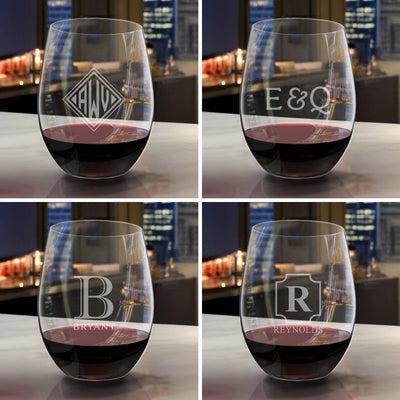 Personalized Stemless Riedel Wine Glasses, Cabernet/Merlot - Set of 2