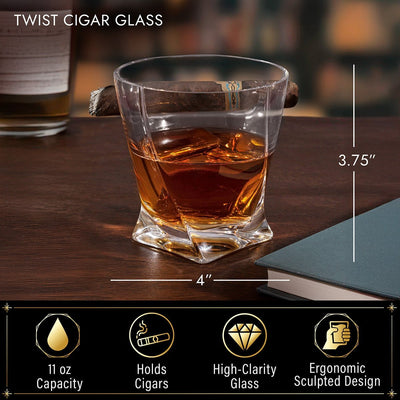 Personalized Twist Whiskey Cigar Glass