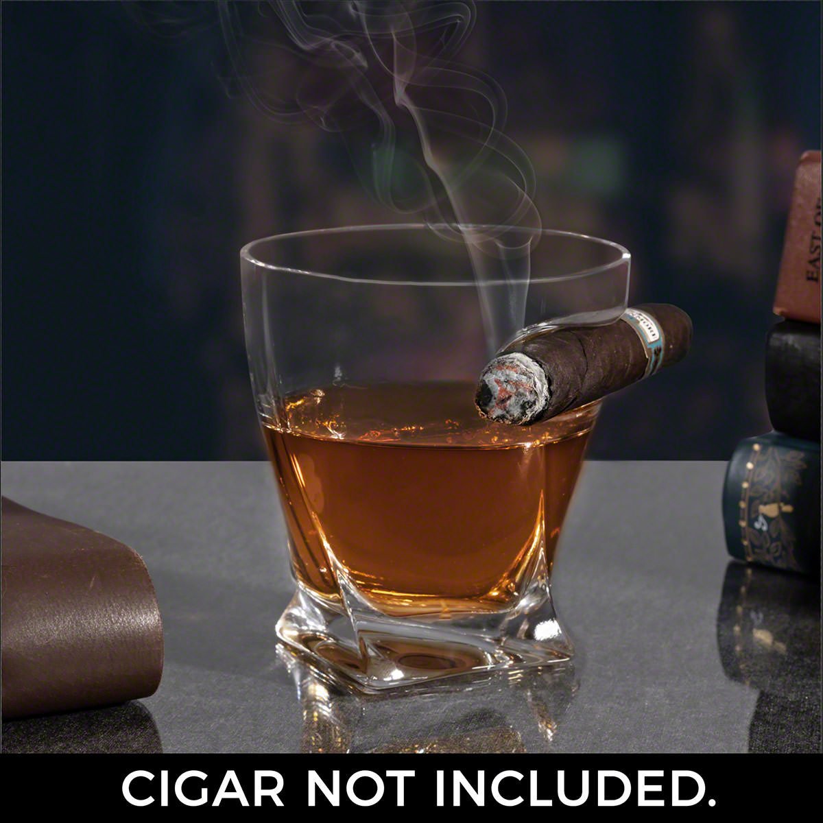 Personalized Twist Whiskey Cigar Glasses, Set of 4