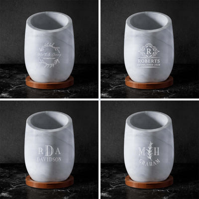 marble wine chiller - monogram design options