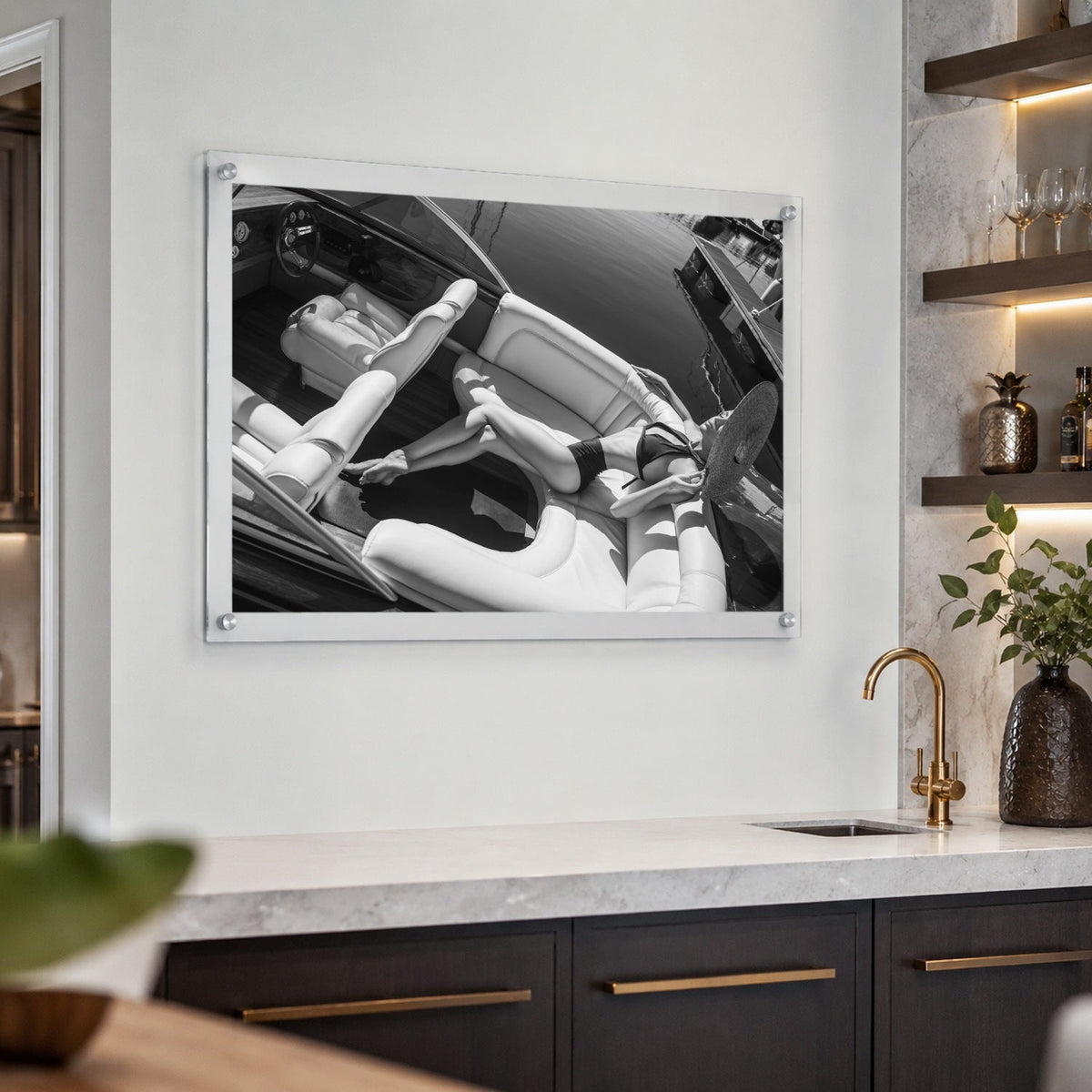 Sea La Vie Black & White Acrylic Wall Art Print