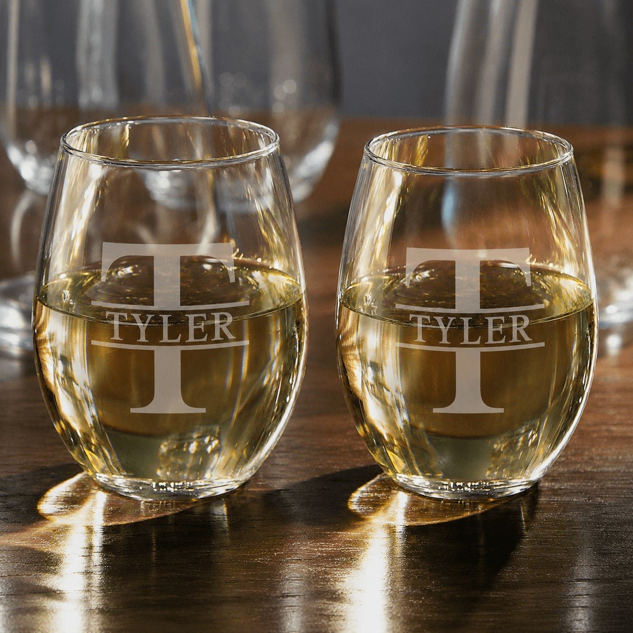 Stemless Custom Engraved Wine Glasses