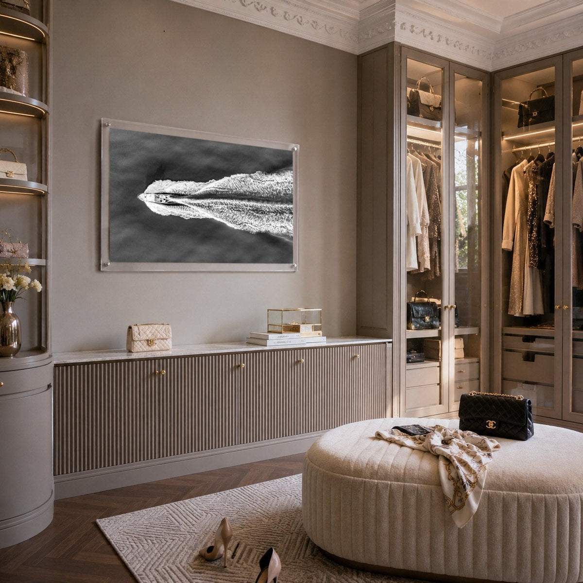 The Getaway Black & White Acrylic Wall Art Print - Horizontal
