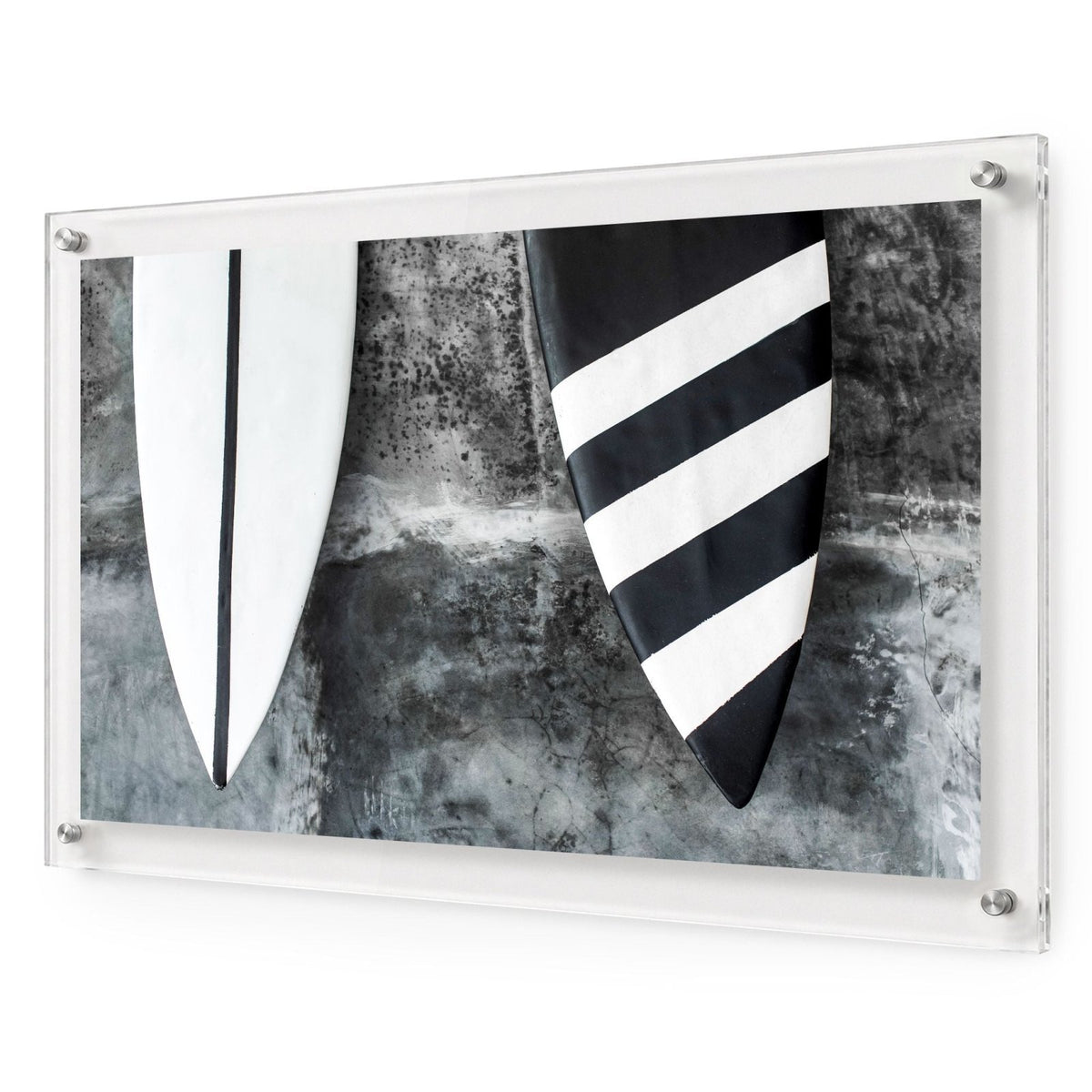Twin Fins Black & White Acrylic Wall Art Print