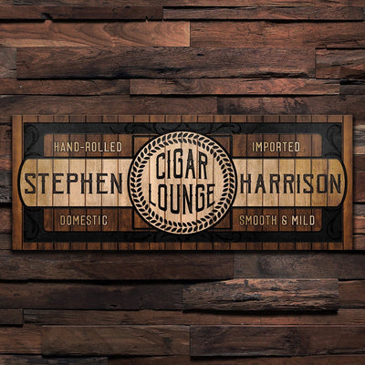 Vintage Wooden Custom Cigar Lounge Sign