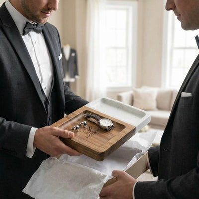 Winslow Valet Catchall Tray - Marble & Wood