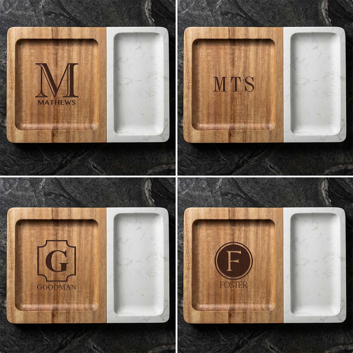 Winslow Valet Catchall Tray - Marble & Wood