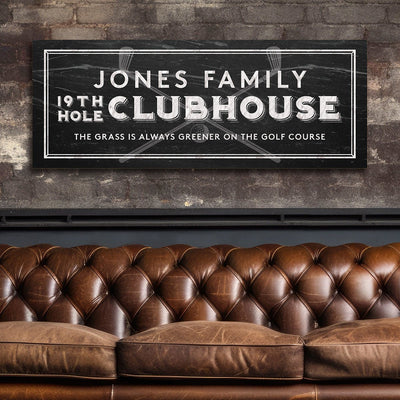 19th Hole Clubhouse Custom Golf Sign, Rectangle