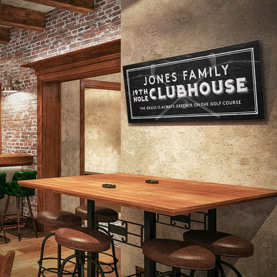 19th Hole Clubhouse Custom Golf Sign, Rectangle