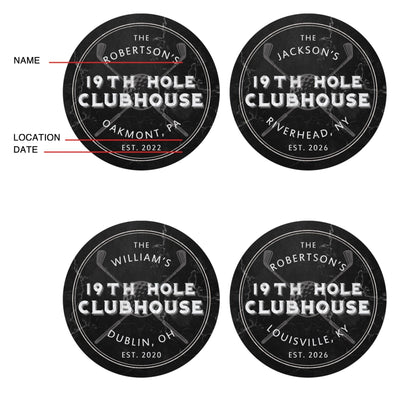 19th Hole Clubhouse Custom Golf Sign, Round